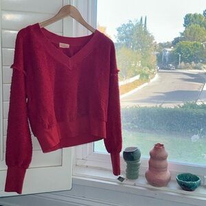 Anthropologie t.la red zuri sweater/ size s